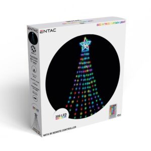 Entac Karácsonyfa LED Takaró Függöny RGB IP44 300 Mikro LED 10×2.9m with 8F IR távirányítóval | BR (SKU:ECTCL-300MRGB) Függöny, háló