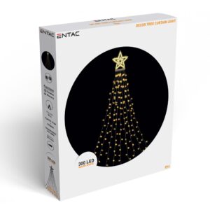 Entac Karácsonyfa LED Takaró Függöny WW IP44 300 Mikro LED 10×2.9m with 8F | BR (SKU:ECTCL-300MWW) Függöny, háló