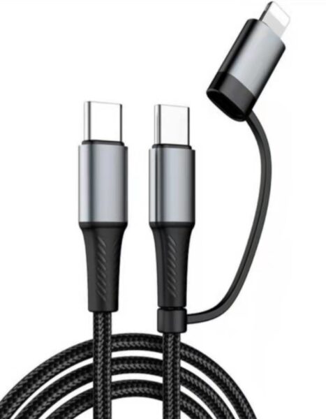 Entac 2in1 töltő kábel USB C -> C+Lightning fekete 100cm | BR (SKU:ECUSB-2IN1-C-CL-1) USB és mobilkábelek Entac 2in1 töltő kábel USB C -> C+Lightning fekete 100cm | BR (SKU:ECUSB-2IN1-C-CL-1) USB és mobilkábelek