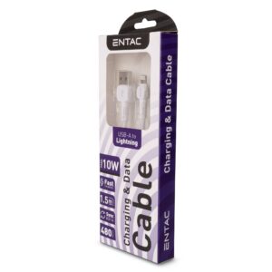 Entac Töltőkábel USB A -> Mikro Charmer Ezüst 150cm | BR (SKU:ECUSB-AM2-NM-S1.5) Töltőkábelek