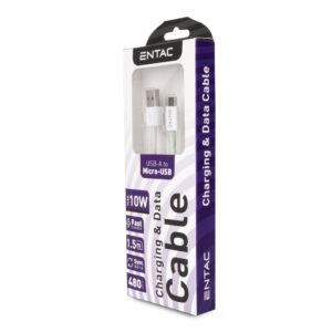 Entac Töltőkábel USB A -> Mikro Casual Zöld 100cm | BR (SKU:ECUSB-AM2-NM-GR1) Töltőkábelek