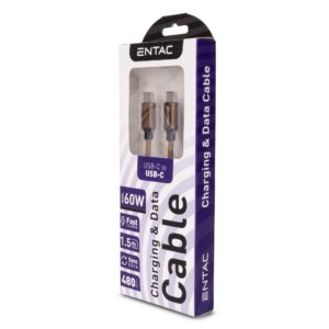 Entac Töltőkábel USB A -> C Excellence Barna 100cm | BR (SKU:ECUSB-AC2-FM-BR1) Töltőkábelek
