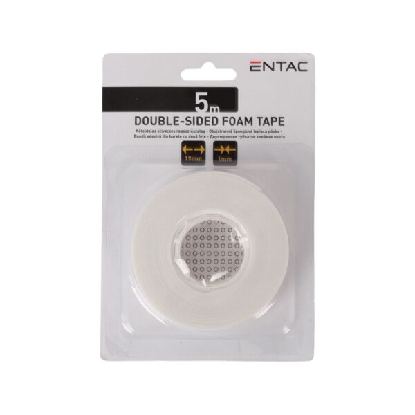 Entac Kétoldalas Szivacs Szalag 1x19mm Fehér 5m | BR (SKU:EDSFT5W) Entac szalagok Entac Kétoldalas Szivacs Szalag 1x19mm Fehér 5m | BR (SKU:EDSFT5W) Entac szalagok