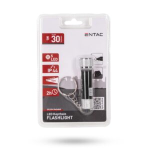 Entac Elemlámpa 5LED Kulcstartós Fekete | BR (SKU:EFL-5LED-KC-BL) Elemlámpa