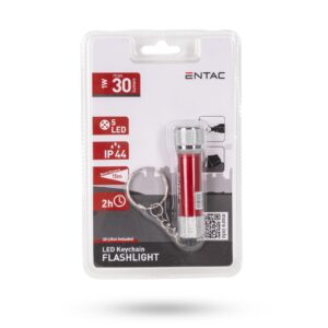 Entac Elemlámpa 5LED Kulcstartós Piros | BR (SKU:EFL-5LED-KC-R) Elemlámpa
