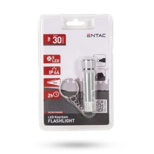 Entac Elemlámpa 5LED Kulcstartós Ezüst | BR (SKU:EFL-5LED-KC-S) Elemlámpa