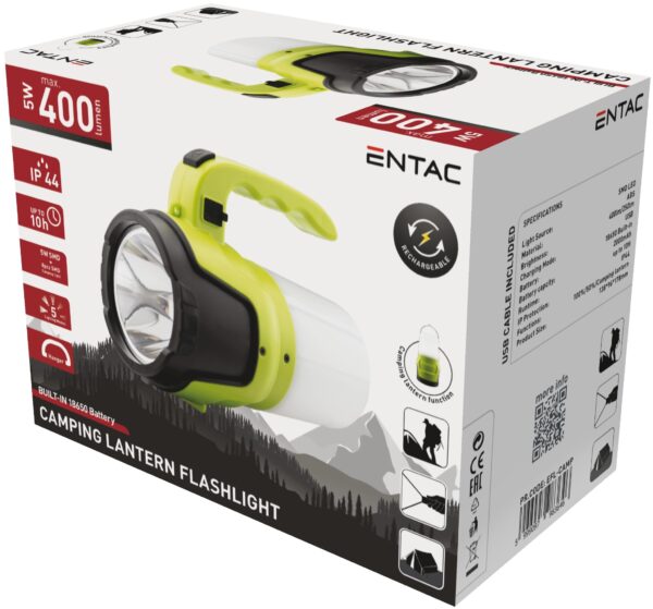 Entac Elemlámpa 5W – Kempinglámpa funkcióval | BR (SKU:EFL-CAMP) Zseblámpák
