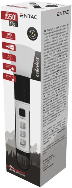 Entac Elemlámpa Akkumulátoros, Zoomolható, Lecsatolható Búrával | BR (SKU:EFL-RE-Z-S) Zseblámpák