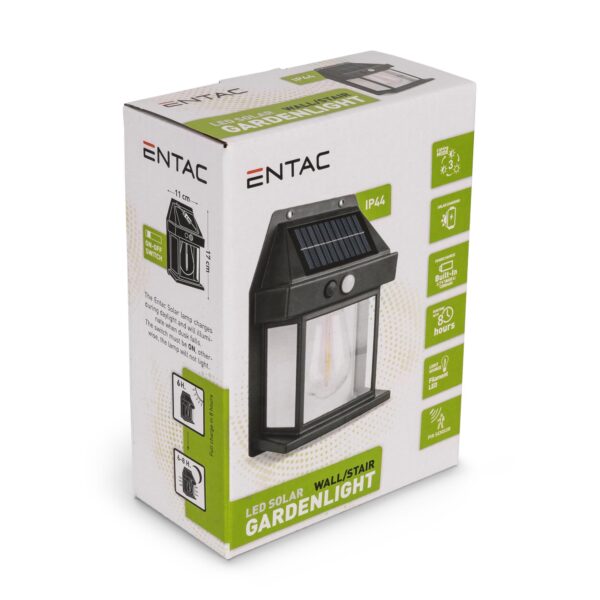 Entac Kerti Szolár Lámpa, Kerítésvilágítás, 110mm, 1db WW Filament LED | BR (SKU:EGSL-P1FILA-11-FL-PIR) Műanyagházas egyszerű Entac Kerti Szolár Lámpa, Kerítésvilágítás, 110mm, 1db WW Filament LED | BR (SKU:EGSL-P1FILA-11-FL-PIR) Műanyagházas egyszerű