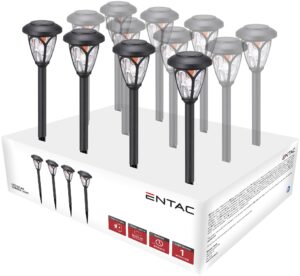 Entac Kerti Szolár Lámpa 400mm Műanyag 1 LED 12/kínáló | BR (SKU:EGSL-P1LH40-PDQ) Műanyagházas egyszerű