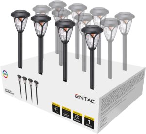 Entac Kerti Szolár Lámpa 400mm Műanyag 1 LED RGB 12/kínáló | BR (SKU:EGSL-P1LH40RGB-PDQ) Műanyagházas egyszerű