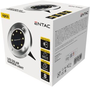 Entac Kerti Szolár Lámpa 100mm Műanyag 8 LED taposólámpa 4db/doboz | BR (SKU:EGSL-P1LS50-B4) Formák