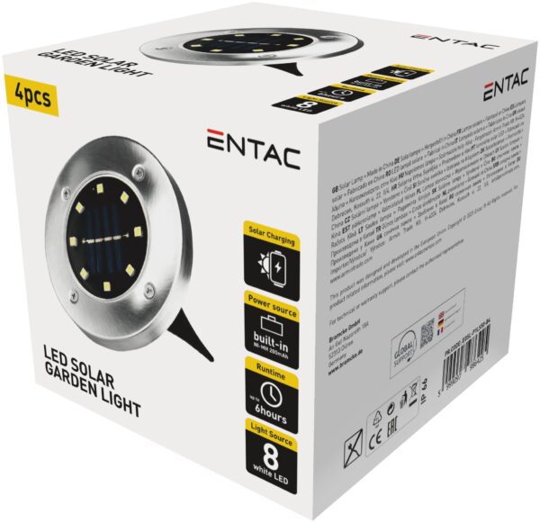 Entac Kerti Szolár Lámpa 115mm Műanyag 8 LED taposólámpa 4db/doboz | BR (SKU:EGSL-P1LS50-B4) Szolár lámpák Entac Kerti Szolár Lámpa 115mm Műanyag 8 LED taposólámpa 4db/doboz | BR (SKU:EGSL-P1LS50-B4) Szolár lámpák