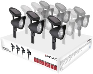 Entac Kerti Szolár Lámpa Reflektor 320mm Műanyag 3 LED 12/kínáló | BR (SKU:EGSL-P3LGF32-PDQ) Műanyagházas egyszerű