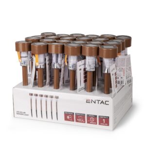Entac Kerti Szolár Lámpa 360mm Rozsdamentes acél Barna 1 LED 24/kínáló | BR (SKU:EGSL-SS1LC36-B-PDQ) Fémházas egyszerű
