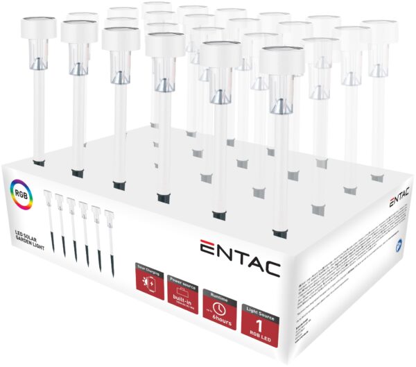 Entac Kerti Szolár Lámpa 360mm Rozsdamentes acél Fehér 1 LED RGB 24/kínáló | BR (SKU:EGSL-SS1LC36-WRGB-PDQ) Szolár lámpák Entac Kerti Szolár Lámpa 360mm Rozsdamentes acél Fehér 1 LED RGB 24/kínáló | BR (SKU:EGSL-SS1LC36-WRGB-PDQ) Szolár lámpák