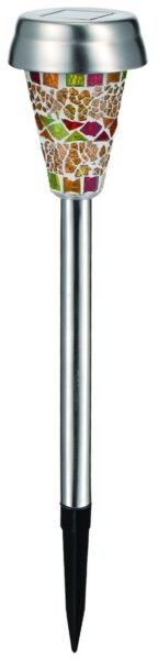 Entac Kerti Szolár Lámpa 400mm Rozsdamentes acél Színes Mozaik Üveg 1 LED 12/display *Sérült csomagolás* | BR (SKU:EGSL-SS1LC40M-PDQ-SCS) Egyéb
