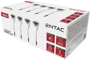 Entac Kerti Szolár Lámpa 300mm Rozsdamentes Acél Kristály forma 1 LED 4/doboz | BR (SKU:EGSL-SS1LCR30) Formák