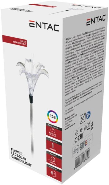 Entac Kerti Szolár Lámpa 800mm RGB Rozsdamentes acél liliom forma | BR (SKU:EGSL-SS1LF80) Szolár lámpák Entac Kerti Szolár Lámpa 800mm RGB Rozsdamentes acél liliom forma | BR (SKU:EGSL-SS1LF80) Szolár lámpák