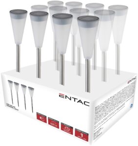 Entac Kerti Szolár Lámpa 360mm Rozsdamentes acél Barna 1 LED 24/kínáló | BR (SKU:EGSL-SS1LC36-B-PDQ) Fémházas egyszerű