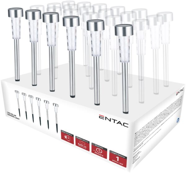 Entac Kerti Szolár Lámpa 360mm Rozsdamentes acél 1 LED 24/kínáló | BR (SKU:EGSL-SS1LT40-PDQ) Szolár lámpák Entac Kerti Szolár Lámpa 360mm Rozsdamentes acél 1 LED 24/kínáló | BR (SKU:EGSL-SS1LT40-PDQ) Szolár lámpák