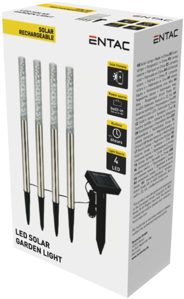 Entac Kerti Szolár Lámpa 470mm Rozsdamentes acél 4 LED | BR (SKU:EGSL-SS1LT47-S4) Szolár lámpák Entac Kerti Szolár Lámpa 470mm Rozsdamentes acél 4 LED | BR (SKU:EGSL-SS1LT47-S4) Szolár lámpák