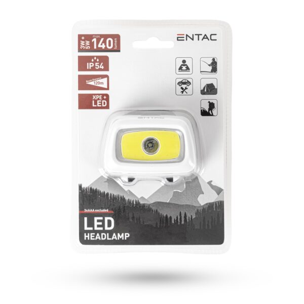 Entac Fejlámpa 5+3W 3xAAA Fehér | BR (SKU:EHL-3N5-PW) Fejlámpa