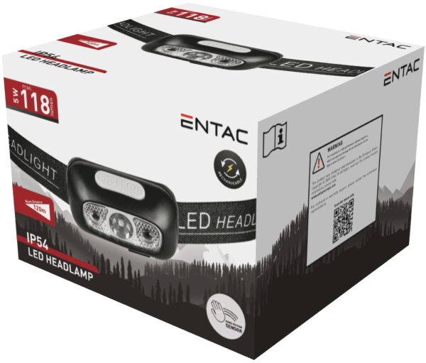 Entac Fejlámpa 5W 700mAh Fekete | BR (SKU:EHL-3W-PB-R) Fejlámpák