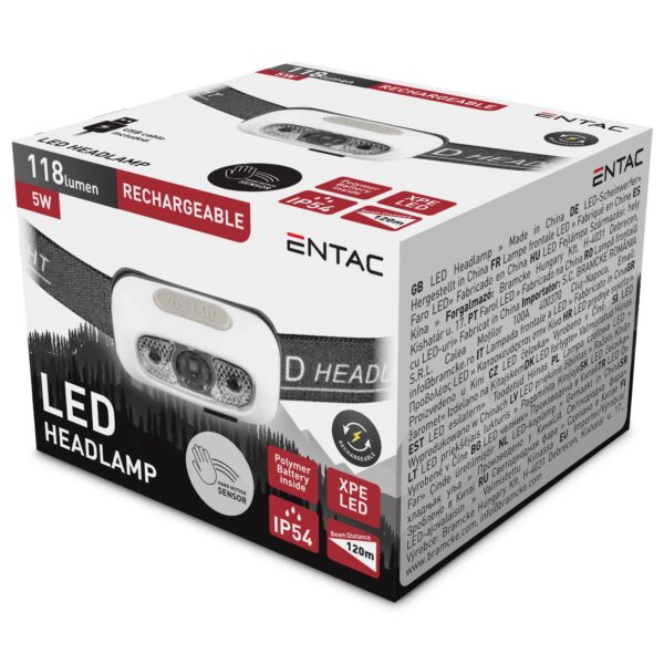 Entac Fejlámpa 5W 700mAh Fehér | BR (SKU:EHL-3W-PW-R) Fejlámpa Entac Fejlámpa 5W 700mAh Fehér | BR (SKU:EHL-3W-PW-R) Fejlámpa