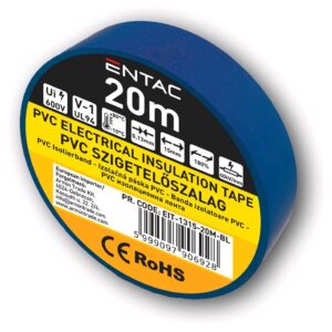Entac Szigetelőszalag 0.13x15mm Kék 20m | BR (SKU:EIT-1315-20M-BL) Szigetelőszalag