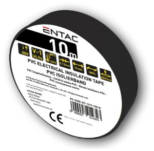 Entac Szigetelőszalag 0.13x19mm Fekete 10m | BR (SKU:EIT-1319-10M-B) Szigetelőszalag