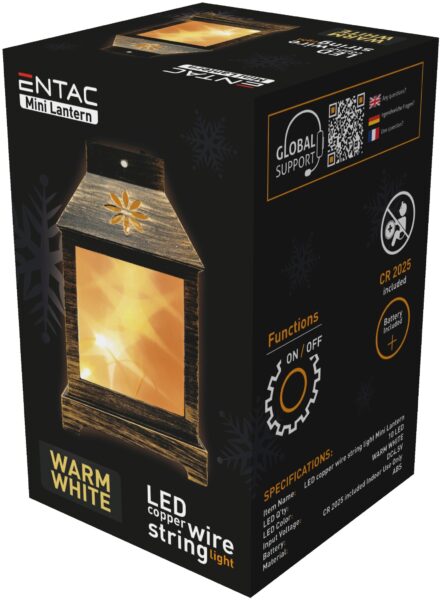 Entac LED Mini Lámpás Bronz 120mm | BR (SKU:ELMCWL12-B) Világítás