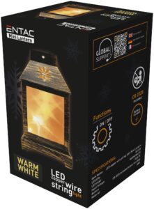 Entac LED Mini Lámpás Bronz 120mm | BR (SKU:ELMCWL12-B) Gyertya