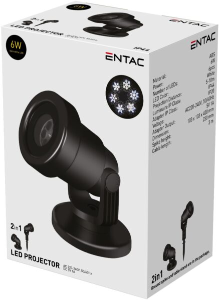 Entac LED Projektor Lámpa 6W fehér 5-10m | BR (SKU:ELPL-6W) Világítás
