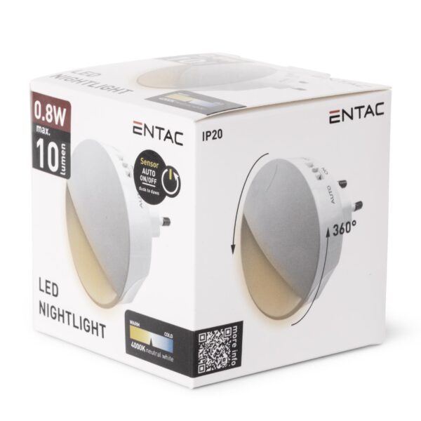 Entac Éjjeli Fény 0.8W Alkonykapcsolóval | BR (SKU:ENL-0.8W-CDS) Éjjeli fény