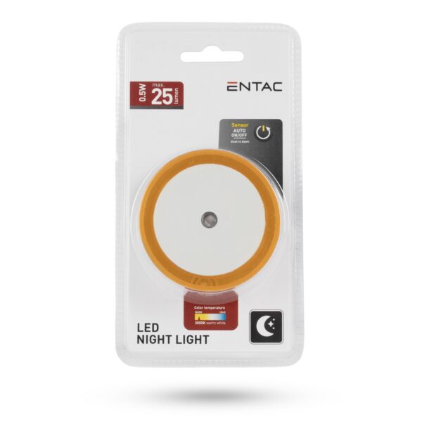 Entac Éjjeli Fény 0.5W Kör WW Narancs | BR (SKU:ENL-CC-0.5W-DSO) Éjjeli fény