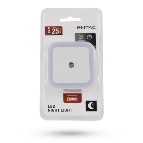 Entac Éjjeli Fény 0.5W Négyzetes WW Fehér | BR (SKU:ENL-RS-0.5W-DSWW) Éjjeli fény