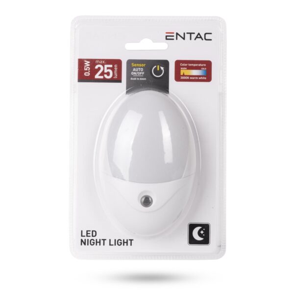 Entac Éjjeli Fény 0.5W Ovális WW Fehér | BR (SKU:ENL-O-0.5W-DSWW) Éjjeli fény