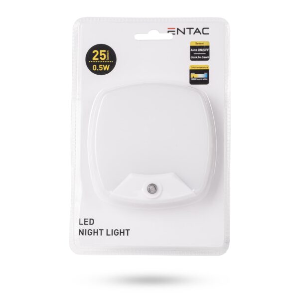 Entac Éjjeli Fény 0.5W Négyzetes WW Fehér | BR (SKU:ENL-RS-0.5W-DSWW) Éjjeli fény
