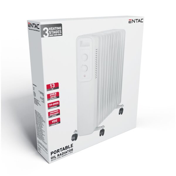 Entac Olajradiátor 13 taggal 2500W Fehér | BR (SKU:EOH-13FIN2500-W) Fűtőtestek