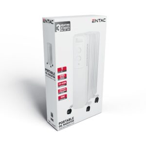 Entac Olajradiátor 7 taggal 1500W Fehér | BR (SKU:EOH-7FIN1500-W) Fűtőtestek