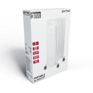 Entac Olajradiátor 7 taggal 1500W Fehér | BR (SKU:EOH-7FIN1500-W) Fűtőtestek