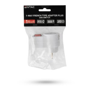 Entac French Type, Power Adapter, 2*E sockets , with switch | BR (SKU:EPAF2-S) Francia