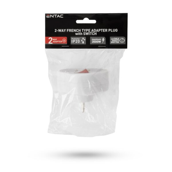 Entac French Type, Power Adapter, 2*E sockets , with switch | BR (SKU:EPAF2-S) Francia