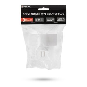 Entac French Type, Power Adapter, 3*E sockets , | BR (SKU:EPAF3) Francia