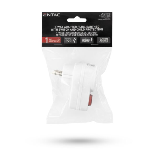 Entac Hálózati Aljzat (1 Földelt), Kapcsolóval | BR (SKU:EPAG-1EE-SW) Hálózati adapter Entac Hálózati Aljzat (1 Földelt), Kapcsolóval | BR (SKU:EPAG-1EE-SW) Hálózati adapter