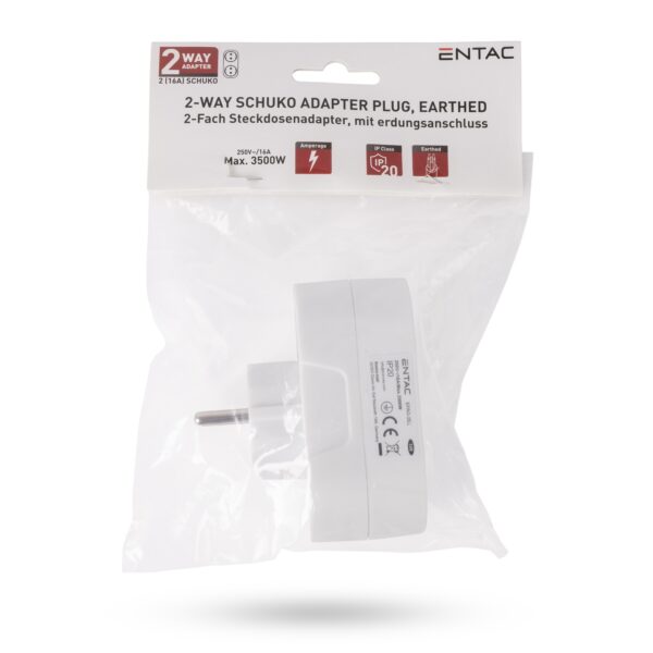 Entac Hálózati Adapter 2 Aljzat (2 Földelt) | BR (SKU:EPAG-2EE) Hálózati adapter
