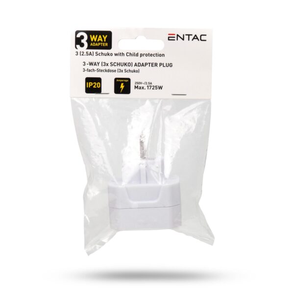 Entac Hálózati Adapter 3 Aljzat (3 Euro) | BR (SKU:EPAG-3E) Hálózati adapter