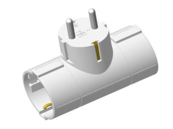 Entac Hálózati Adapter T Elosztó (2 Földelt) Vízszintes | BR (SKU:EPAG-T2EEH) Hálózati töltők és adapterek