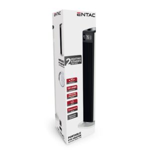 Entac Hordozható PTC Fűtőtorony Fehér LED Kijelzővel 2000W 74cm | BR (SKU:EPTCFHT2000-W-LD) Fűtőtestek